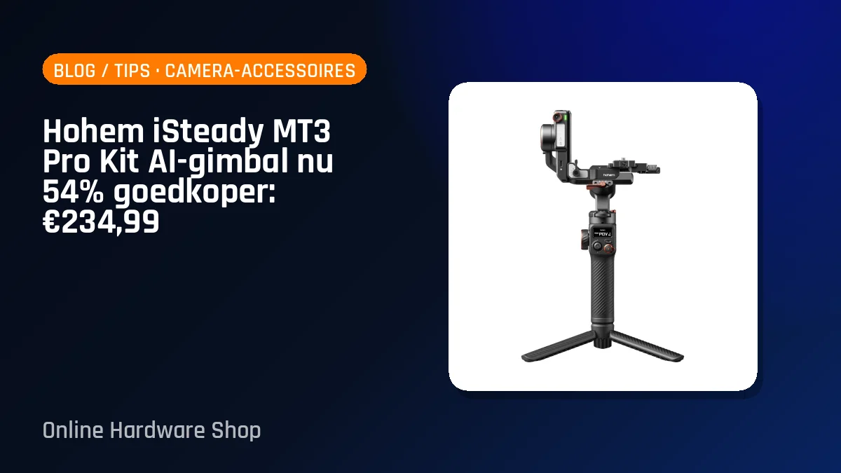 Hohem iSteady MT3 Pro Kit AI-gimbal nu 54% goedkoper: €234,99